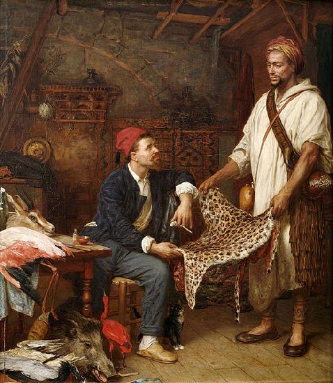 John Evan Hodgson The french naturalist in Algiers oil painting picture